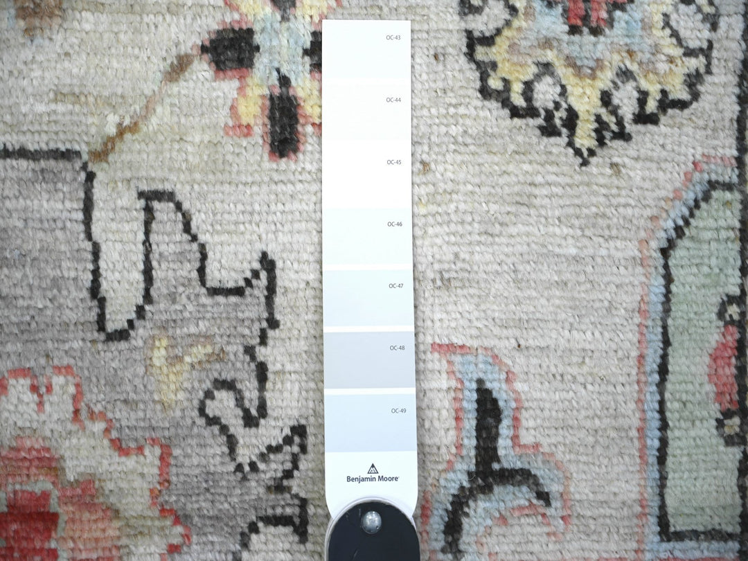 4'1" x 9'6" New Hand Knotted Grey Wool Runner Oriental Rug - MOA10274073
