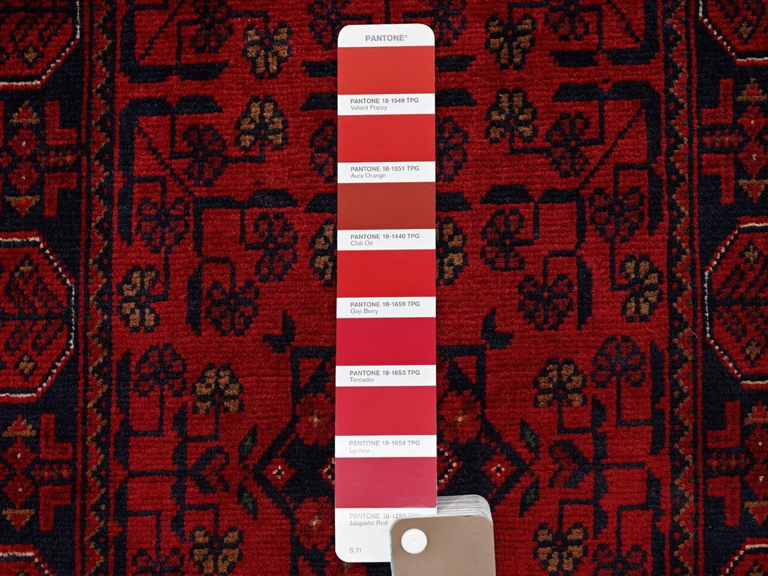 1'9" x 4'9" New Hand Knotted Red Wool Runner Oriental Rug - MOA102740