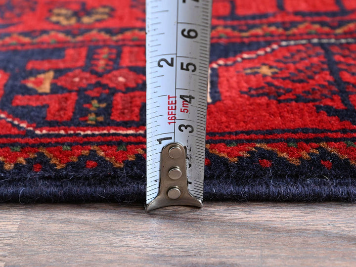 1'9" x 4'9" New Hand Knotted Red Wool Runner Oriental Rug - MOA102740