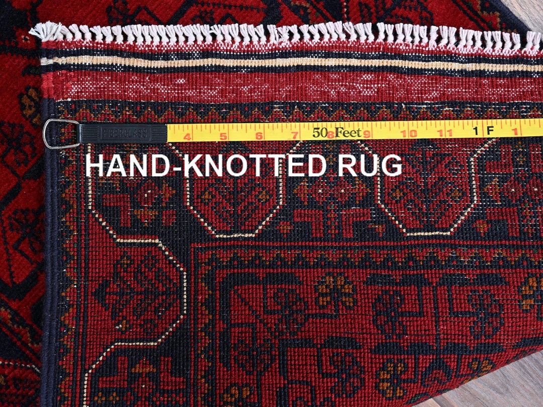 1'9" x 4'9" New Hand Knotted Red Wool Runner Oriental Rug - MOA102740