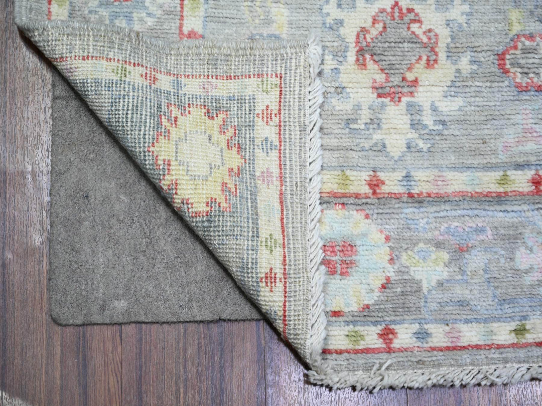 2'9" x 13'7" New Hand Knotted Grey Wool Runner Oriental Rug - MOA10274107