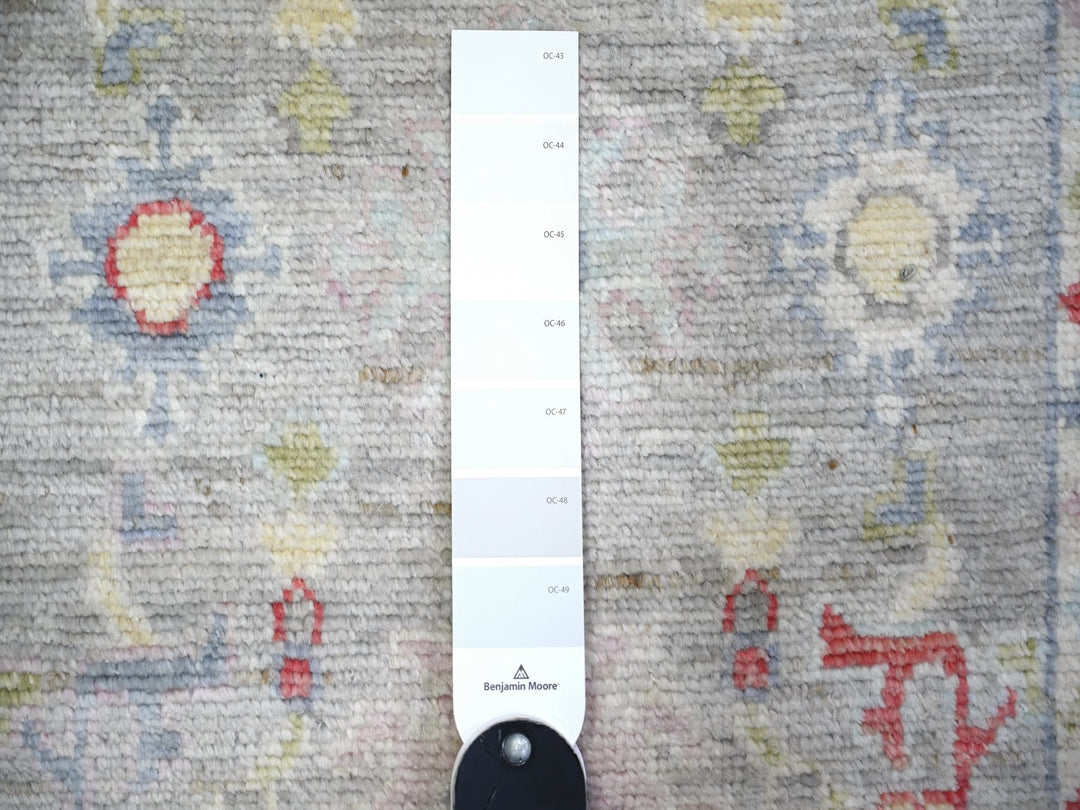 2'9" x 13'7" New Hand Knotted Grey Wool Runner Oriental Rug - MOA10274107