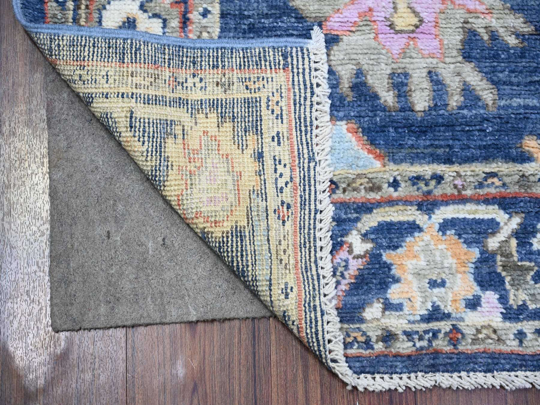 3'0" x 9'7" New Hand Knotted Blue Wool Runner Oriental Rug - MOA10274123