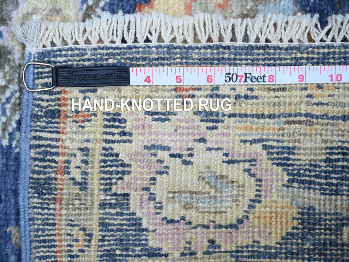 3'0" x 9'7" New Hand Knotted Blue Wool Runner Oriental Rug - MOA10274123