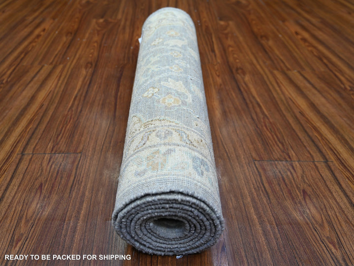 2'7" x 9'6" New Hand Knotted Blue Wool Runner Oriental Rug - MOA10274135
