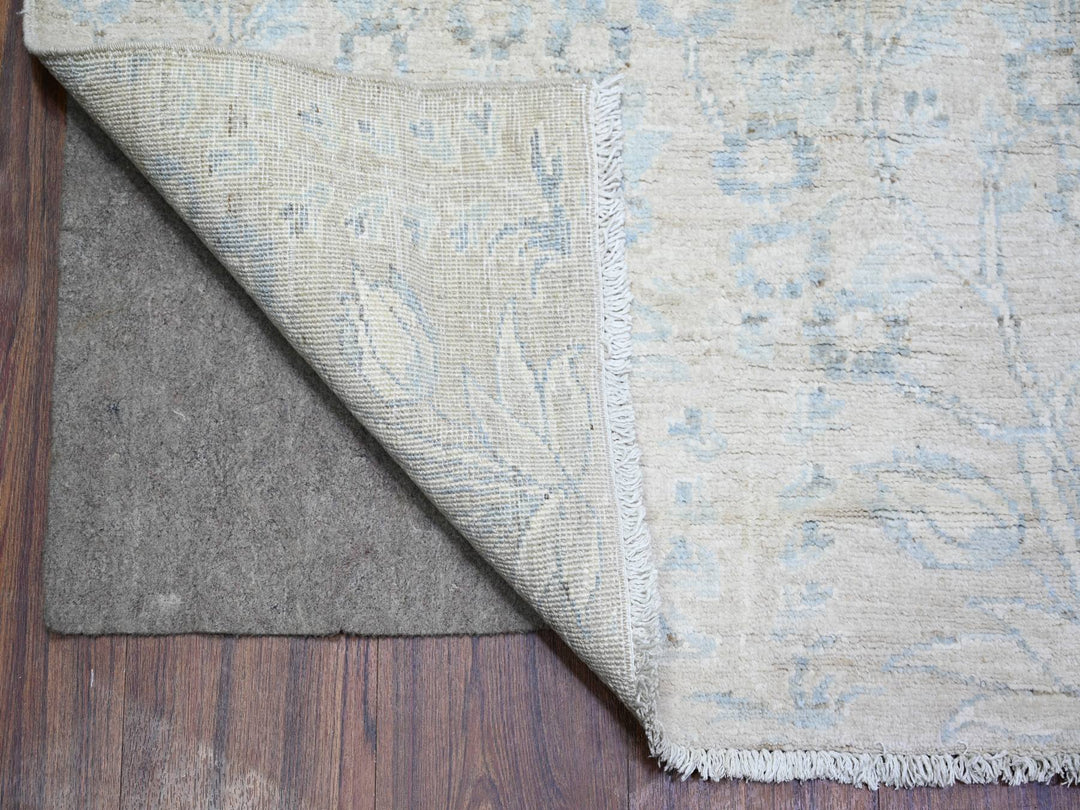 8'7" x 11'5" New Hand Knotted Grey Wool Rectangle Oriental Rug - MOA10274144