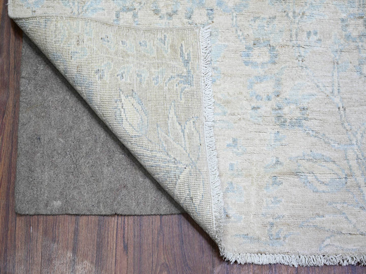 8'7" x 11'5" New Hand Knotted Grey Wool Rectangle Oriental Rug - MOA10274144