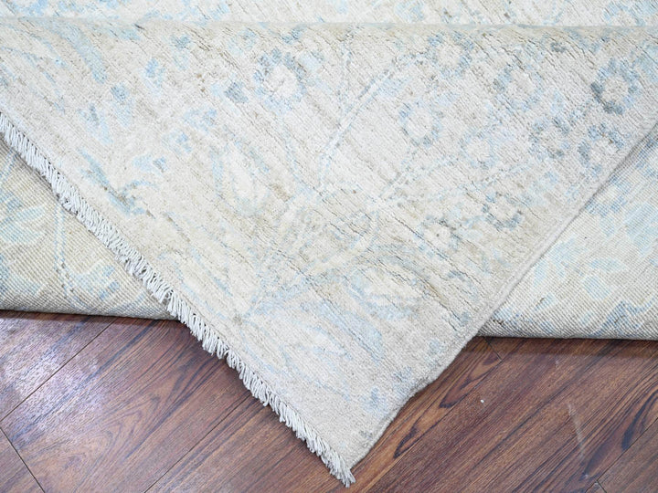 8'7" x 11'5" New Hand Knotted Grey Wool Rectangle Oriental Rug - MOA10274144