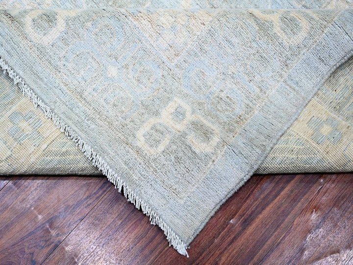 11'8" x 14'5" New Hand Knotted Blue Wool Rectangle Oriental Rug - MOA10274146