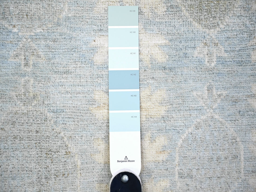 11'8" x 14'5" New Hand Knotted Blue Wool Rectangle Oriental Rug - MOA10274146