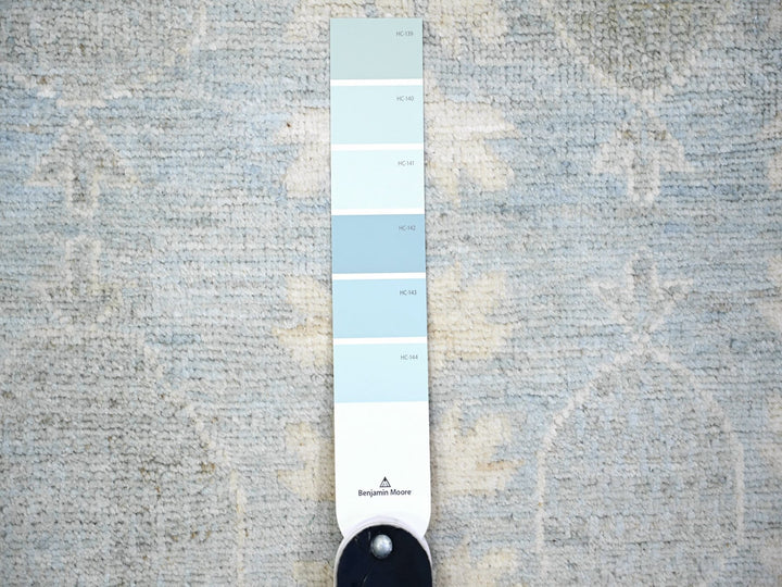 11'8" x 14'5" New Hand Knotted Blue Wool Rectangle Oriental Rug - MOA10274146