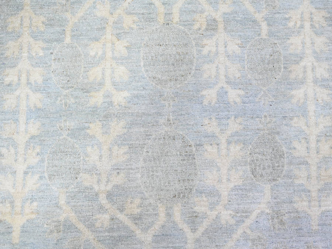 11'8" x 14'5" New Hand Knotted Blue Wool Rectangle Oriental Rug - MOA10274146