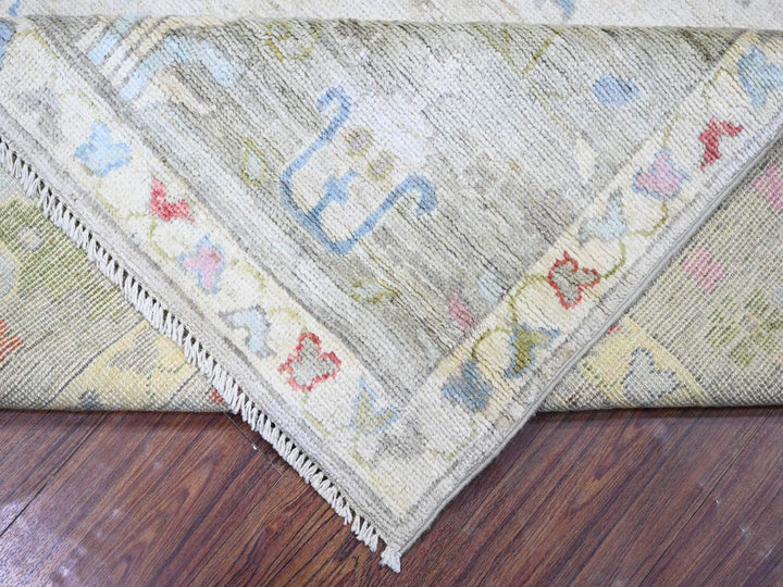 8'2" x 9'8" New Hand Knotted Grey Wool Rectangle Oriental Rug - MOA10274158