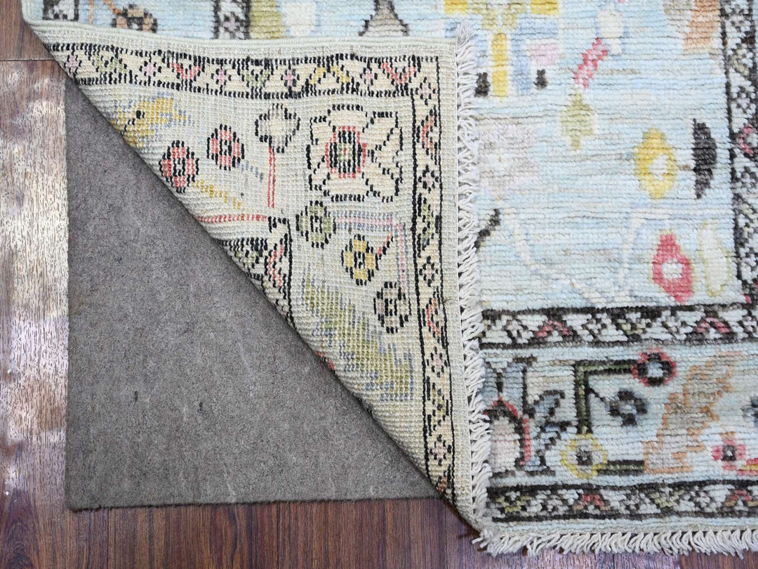 2'10" x 11'6" New Hand Knotted Blue Wool Runner Oriental Rug - MOA10274169