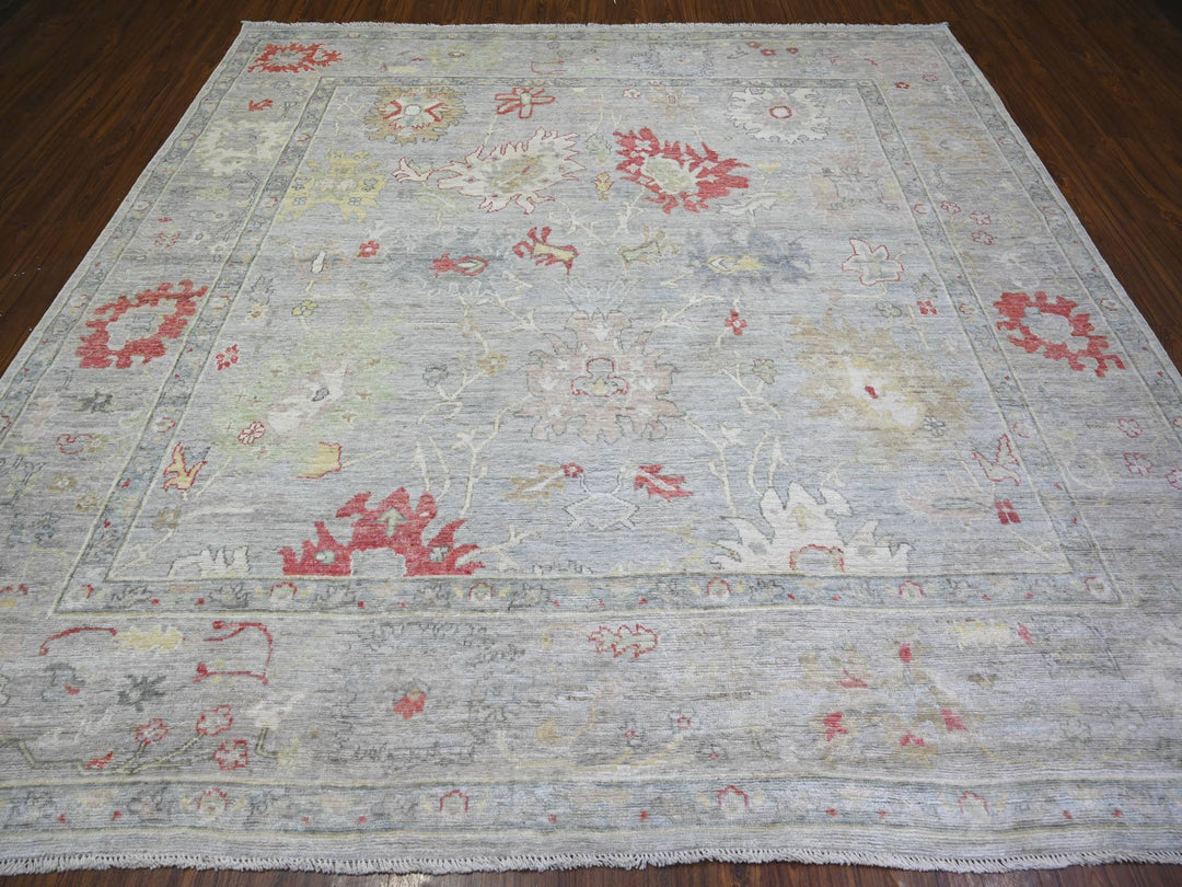 9'10" x 9'8" New Hand Knotted Blue Wool Square Oriental Rug - MOA10274172