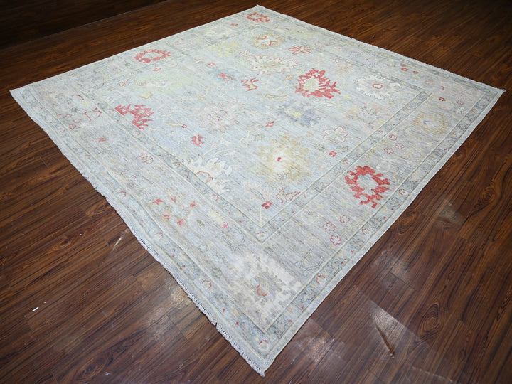 9'10" x 9'8" New Hand Knotted Blue Wool Square Oriental Rug - MOA10274172