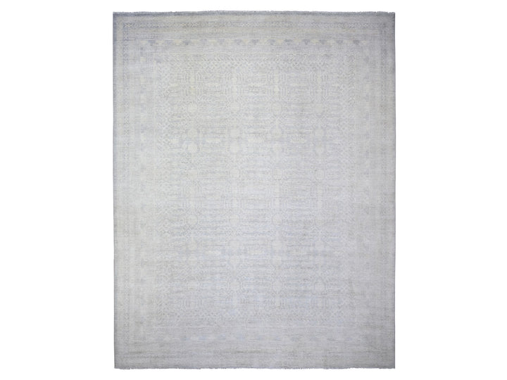 12'0" x 14'3" New Hand Knotted Blue Wool Rectangle Oriental Rug - MOA10274177
