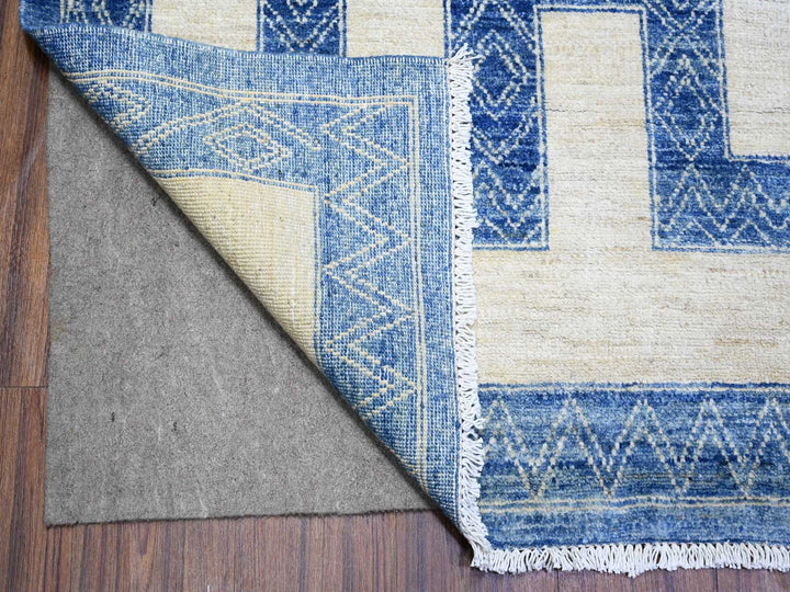 9'1" x 11'8" New Hand Knotted Blue Wool Rectangle Oriental Rug - MOA10274185