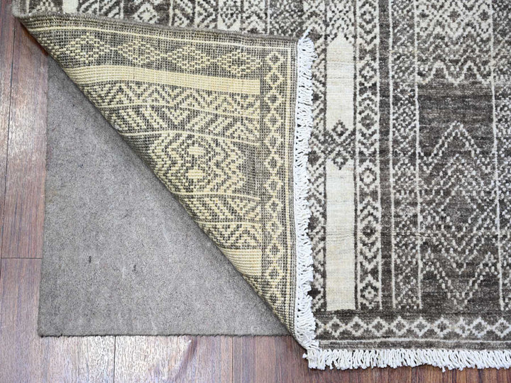 4'0" x 5'9" New Hand Knotted Brown Wool Rectangle Oriental Rug - MOA10274187