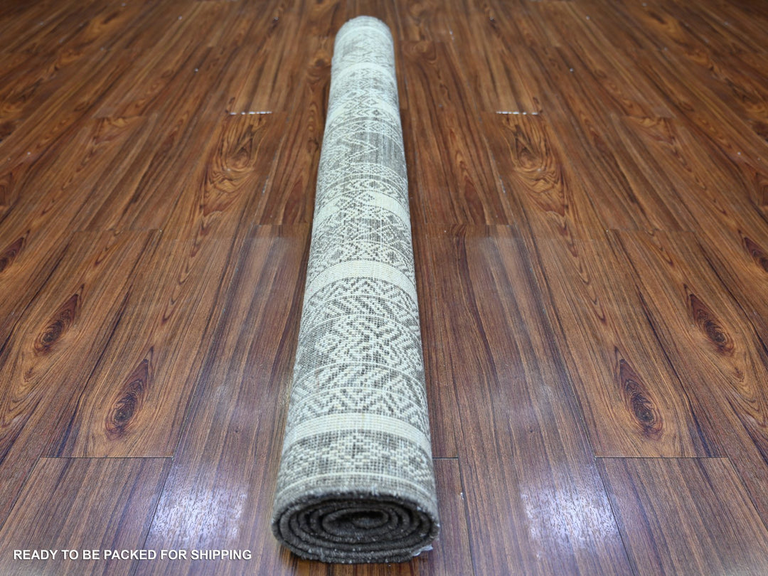4'0" x 5'9" New Hand Knotted Brown Wool Rectangle Oriental Rug - MOA10274187