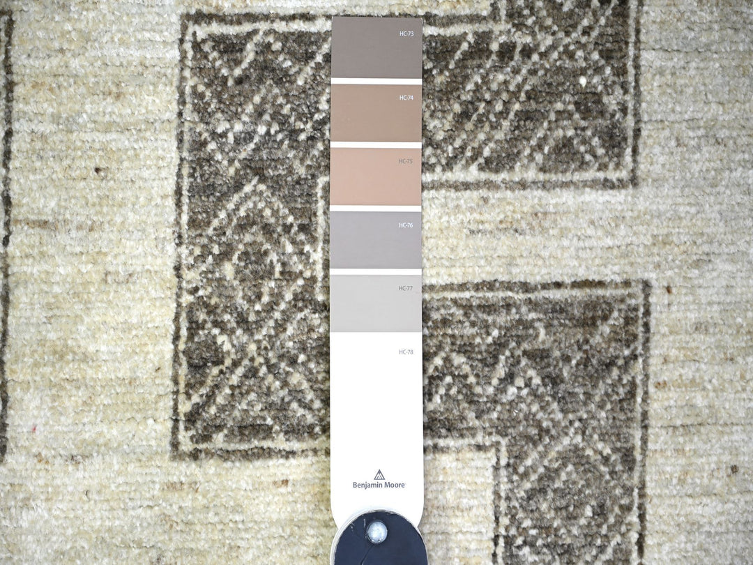 8'1" x 9'9" New Hand Knotted Brown Wool Rectangle Oriental Rug - MOA10274188