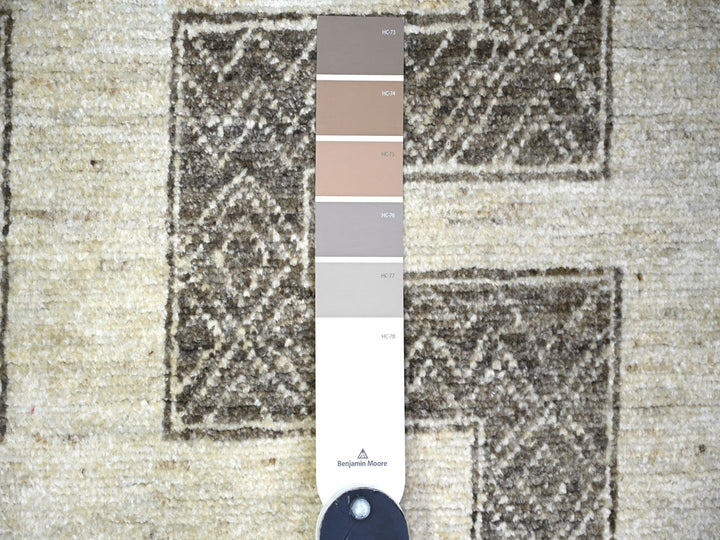 8'1" x 9'9" New Hand Knotted Brown Wool Rectangle Oriental Rug - MOA10274188