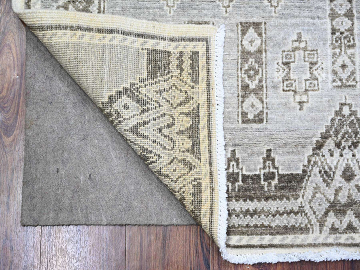 4'0" x 5'8" New Hand Knotted Grey Wool Rectangle Oriental Rug - MOA10274190