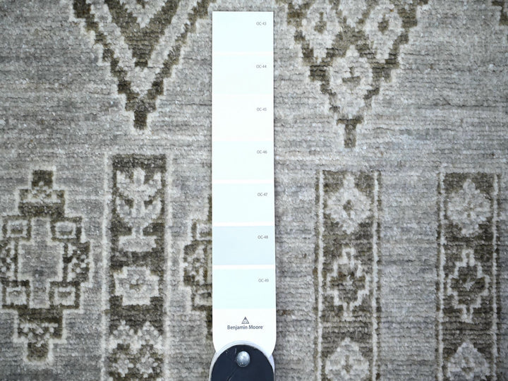 4'0" x 5'8" New Hand Knotted Grey Wool Rectangle Oriental Rug - MOA10274190
