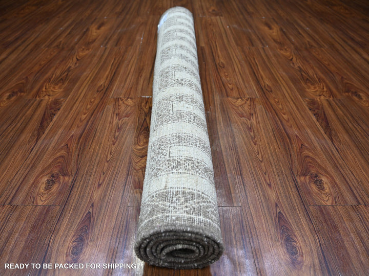 4'0" x 5'8" New Hand Knotted Brown Wool Rectangle Oriental Rug - MOA10274191