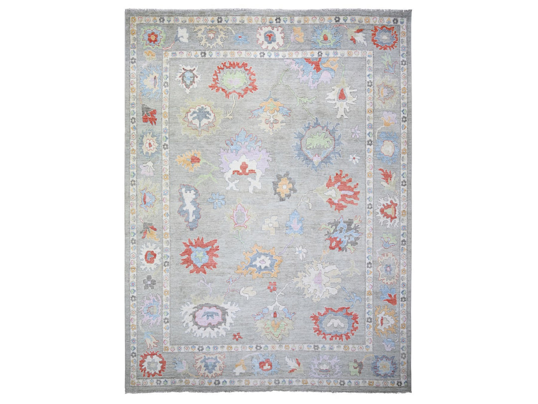 12'0" x 15'8" New Hand Knotted Grey Wool Rectangle Oriental Rug - MOA10274199