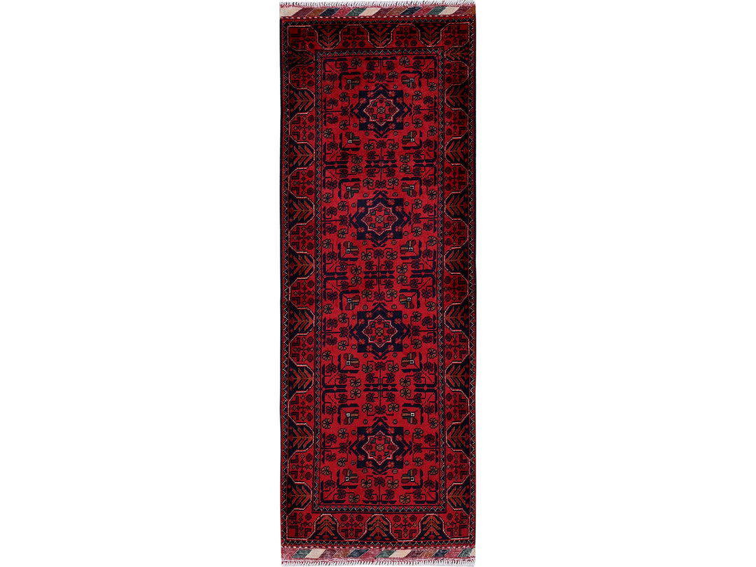 1'9" x 4'11" New Hand Knotted Red Wool Runner Oriental Rug - MOA102741