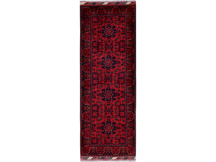 1'9" x 4'11" New Hand Knotted Red Wool Runner Oriental Rug - MOA102741