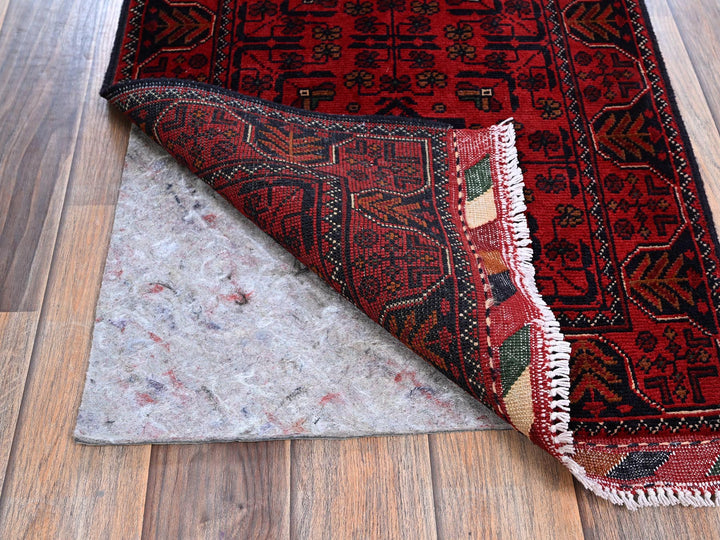 1'9" x 4'11" New Hand Knotted Red Wool Runner Oriental Rug - MOA102741