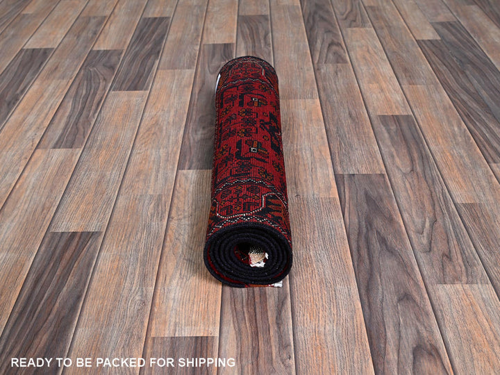 1'9" x 4'11" New Hand Knotted Red Wool Runner Oriental Rug - MOA102741