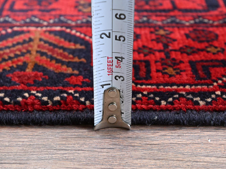 1'9" x 4'11" New Hand Knotted Red Wool Runner Oriental Rug - MOA102741
