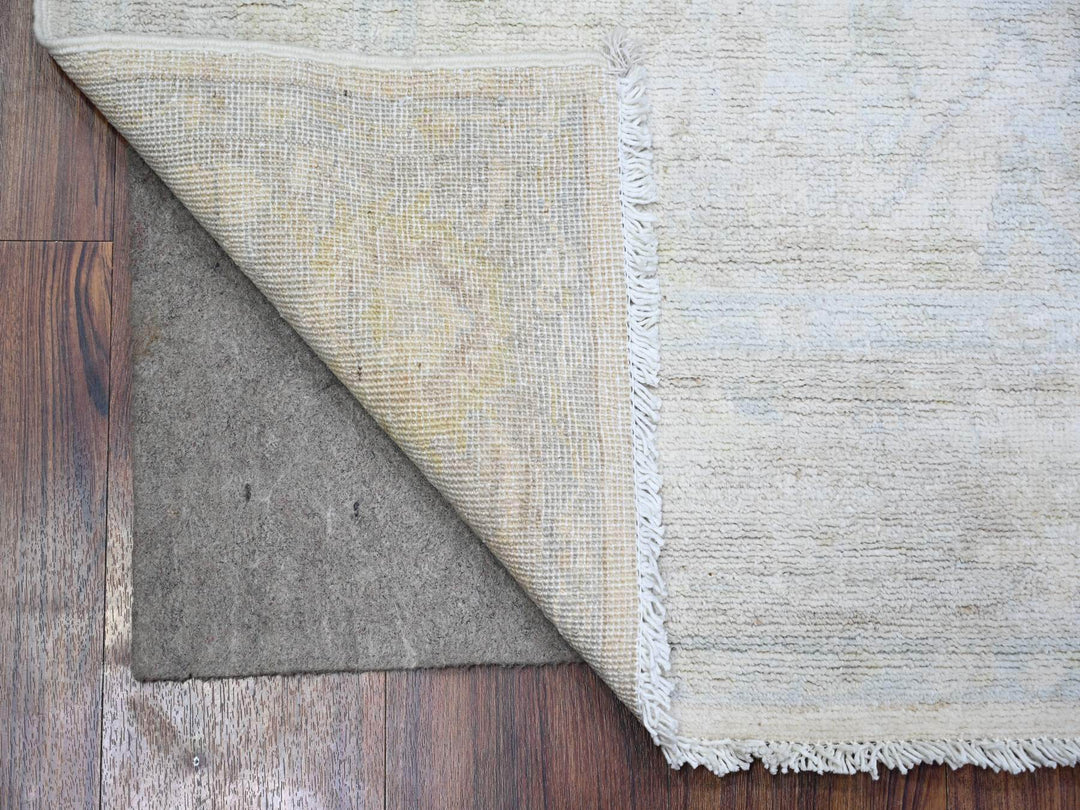 4'0" x 5'9" New Hand Knotted Ivory Wool Rectangle Oriental Rug - MOA10274205