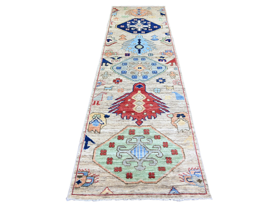 3'0" x 10'0" New Hand Knotted Brown Wool Runner Oriental Rug - MOA10274224
