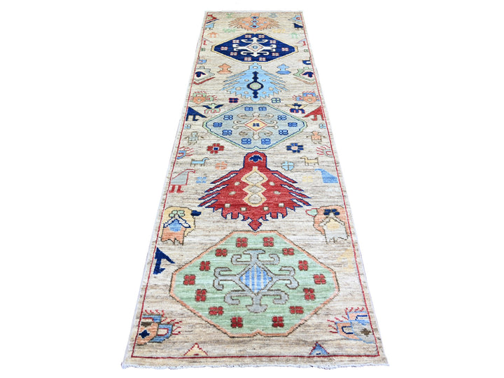 3'0" x 10'0" New Hand Knotted Brown Wool Runner Oriental Rug - MOA10274224