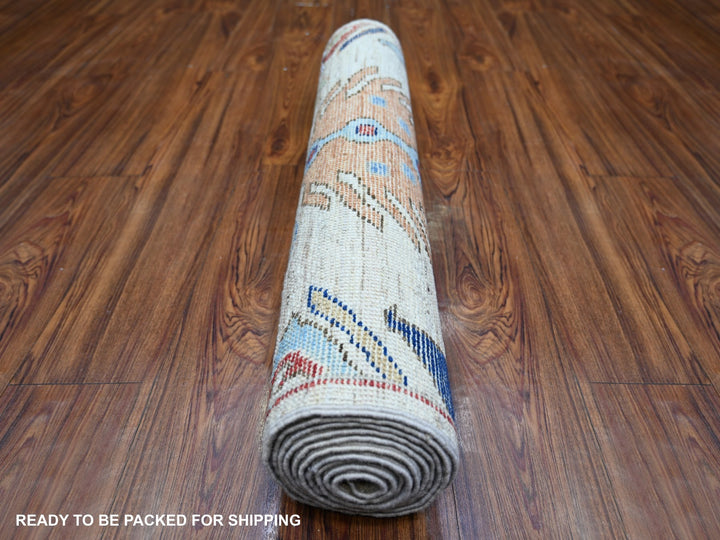 3'0" x 10'0" New Hand Knotted Brown Wool Runner Oriental Rug - MOA10274224