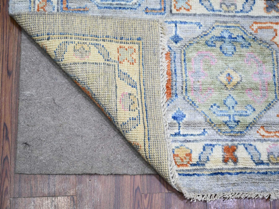 9'0" x 11'6" New Hand Knotted Grey Wool Rectangle Oriental Rug - MOA10274229