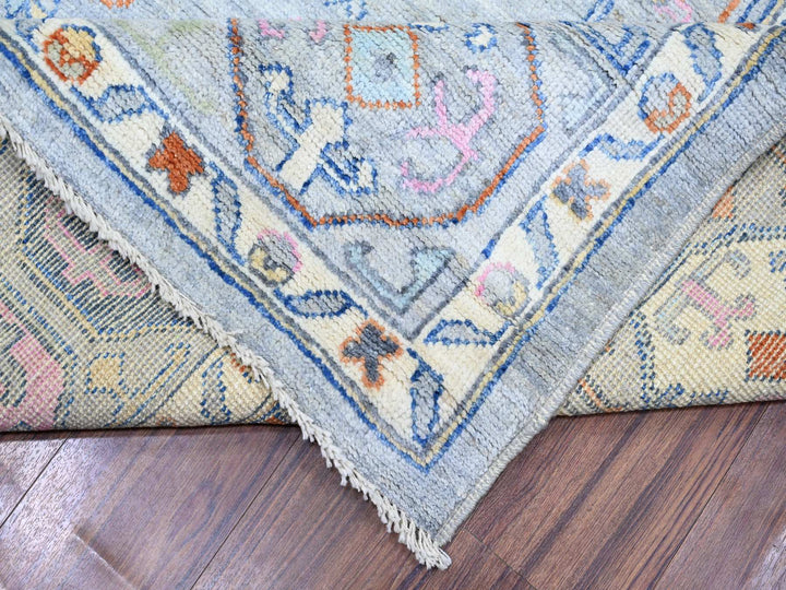9'0" x 11'6" New Hand Knotted Grey Wool Rectangle Oriental Rug - MOA10274229