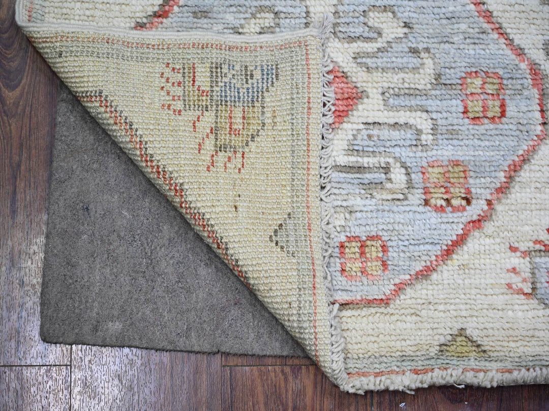 4'0" x 6'0" New Hand Knotted Ivory Wool Rectangle Oriental Rug - MOA10274230