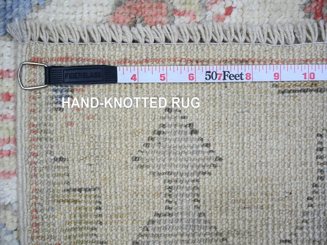 4'0" x 6'0" New Hand Knotted Ivory Wool Rectangle Oriental Rug - MOA10274230
