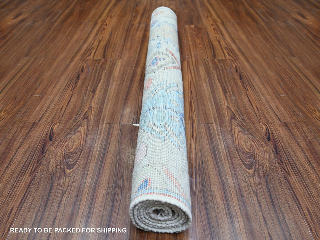 4'0" x 6'0" New Hand Knotted Blue Wool Rectangle Oriental Rug - MOA10274235