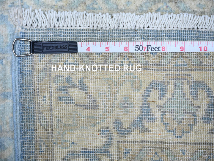 2'5" x 18'9" New Hand Knotted Blue Wool Runner Oriental Rug - MOA10274240
