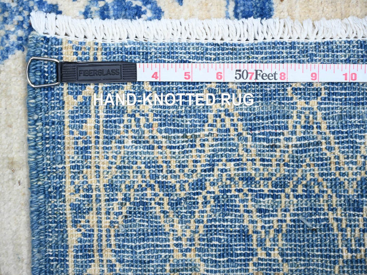 6'1" x 9'1" New Hand Knotted Blue Wool Rectangle Oriental Rug - MOA10274255
