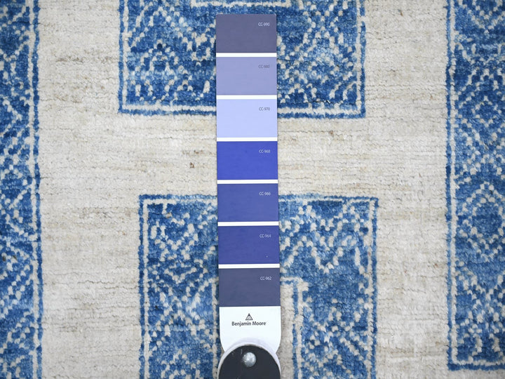 6'0" x 8'7" New Hand Knotted Blue Wool Rectangle Oriental Rug - MOA10274261