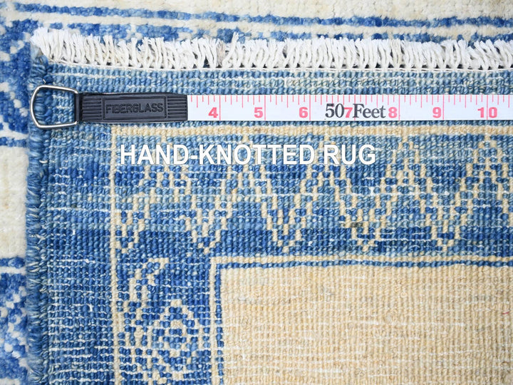 6'0" x 8'7" New Hand Knotted Blue Wool Rectangle Oriental Rug - MOA10274261