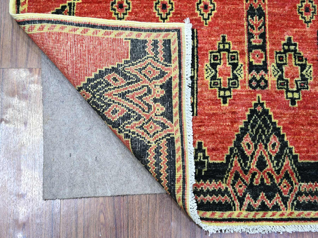 4'0" x 9'10" New Hand Knotted Red Wool Runner Oriental Rug - MOA10274262