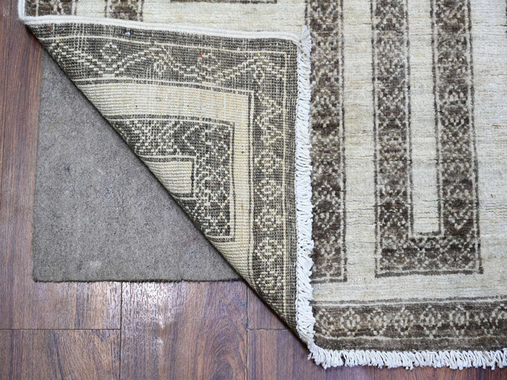 4'0" x 11'8" New Hand Knotted Brown Wool Runner Oriental Rug - MOA10274266
